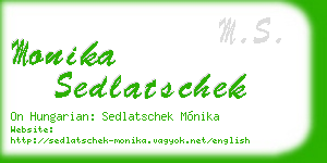 monika sedlatschek business card